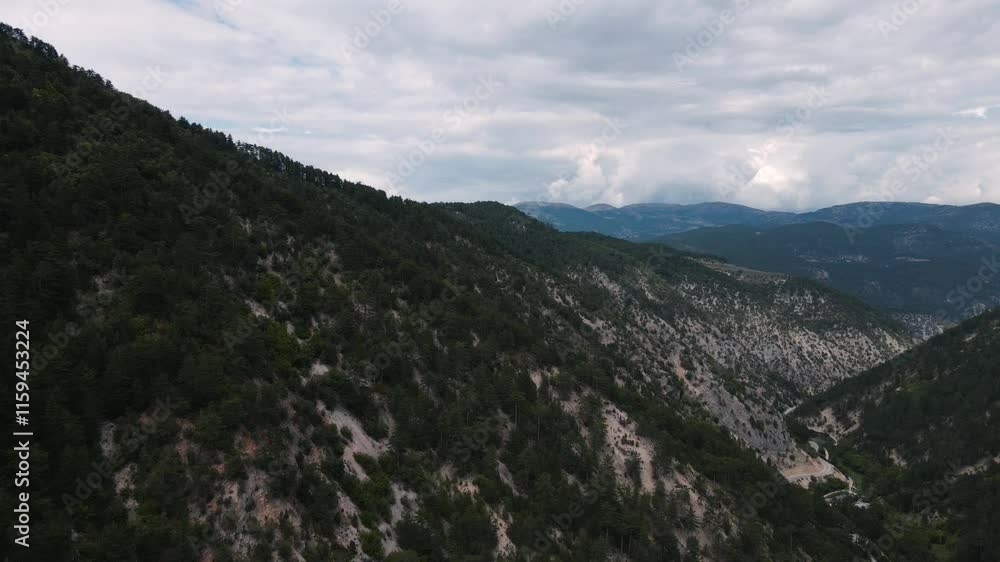 Landscape drone scene of a green forested mountains in Bolu, Turkey Landscape drone scene of a green forested mountains in Bolu, Turkey