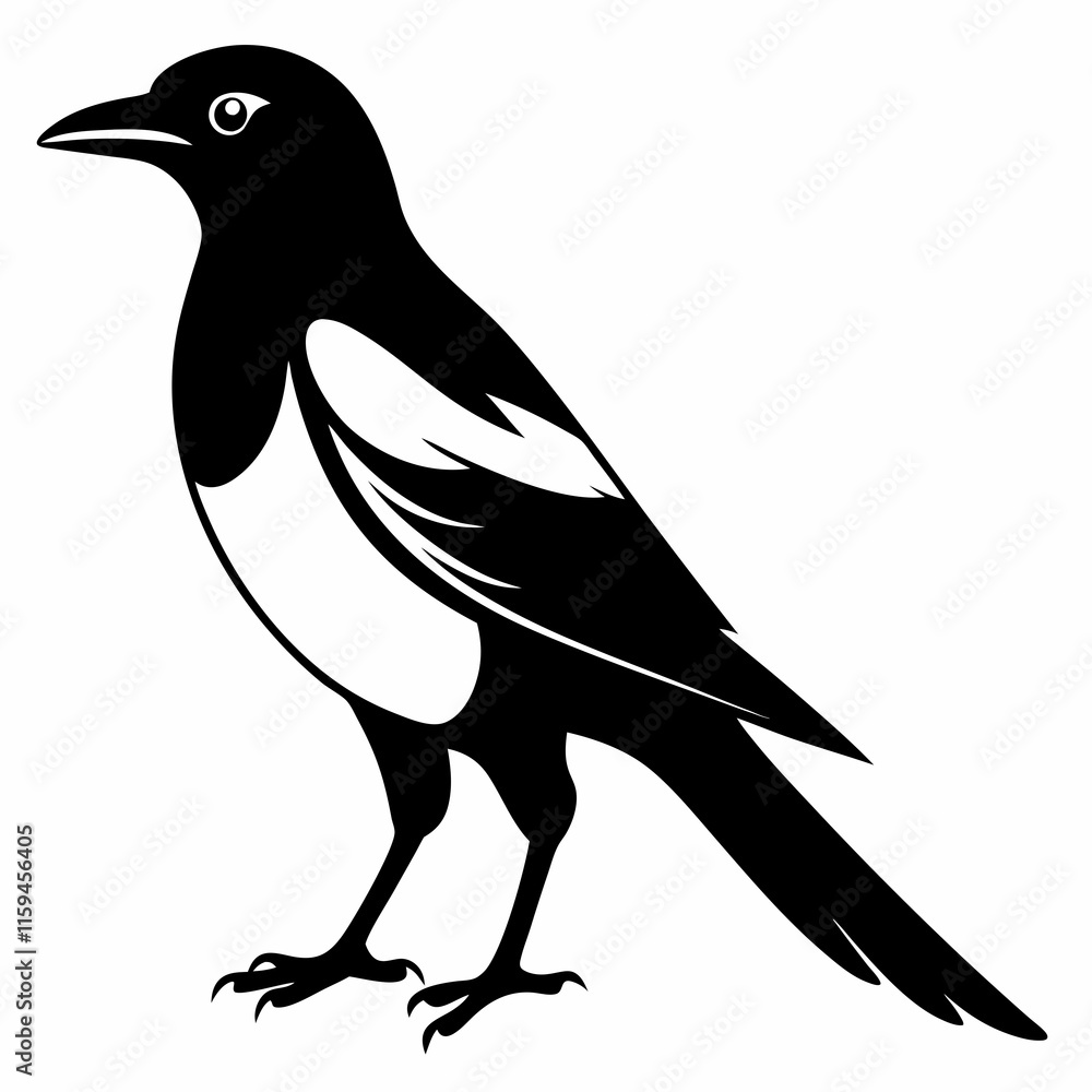 Obraz premium crow on a white background