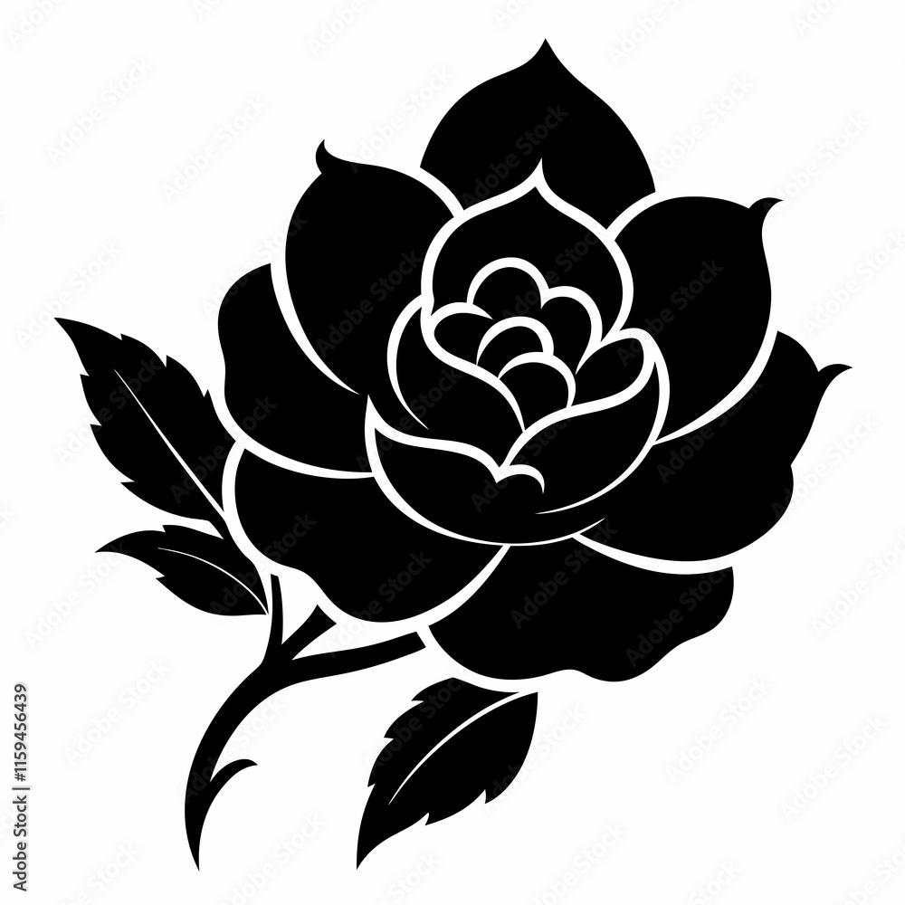 Obraz premium black and white rose