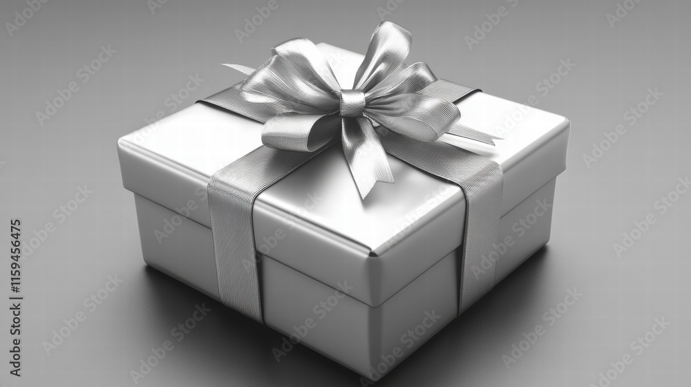 Silver Gift Box with Bow Silver Gift Box with Bow