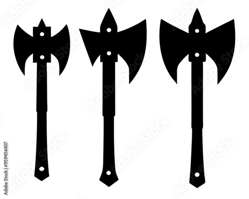  Black Axe Silhouettes vector on a White Background