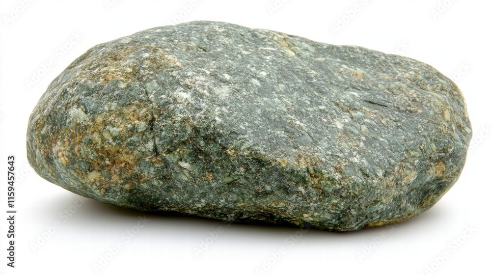 Single Smooth River Rock on White Background Single Smooth River Rock on White Background