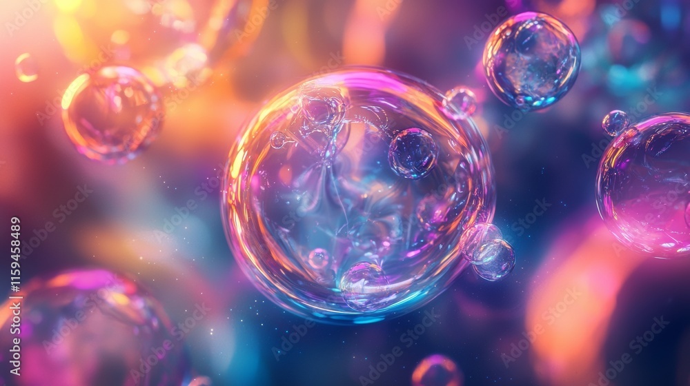 Abstract glowing spheres in a vivid composition Abstract glowing spheres in a vivid composition