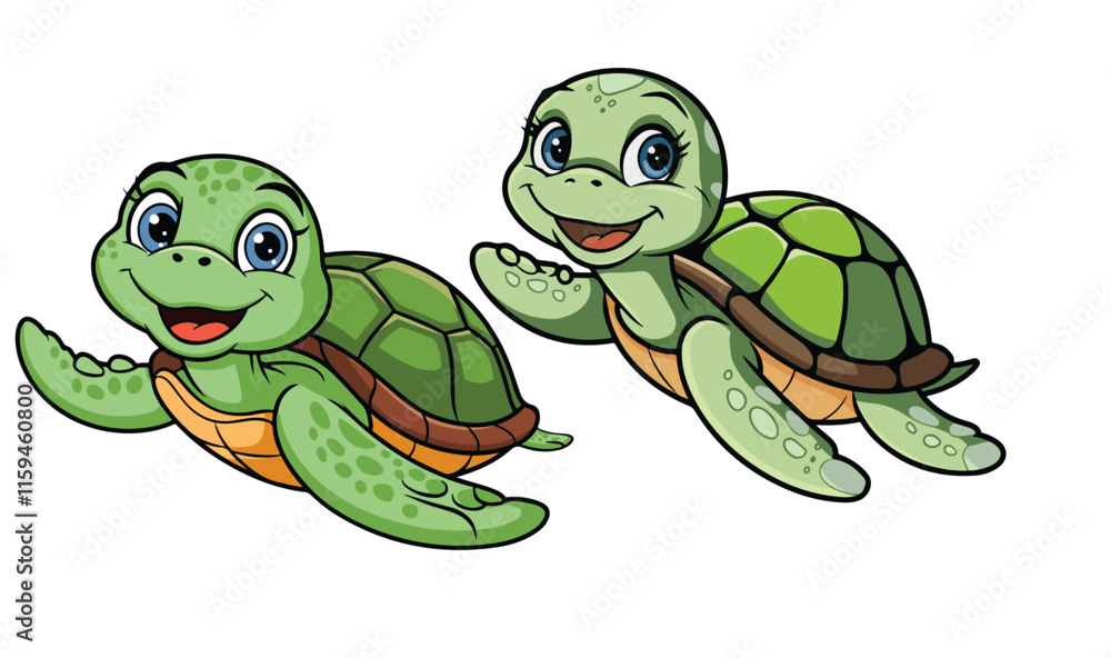 Fototapeta premium Cute sea turtle