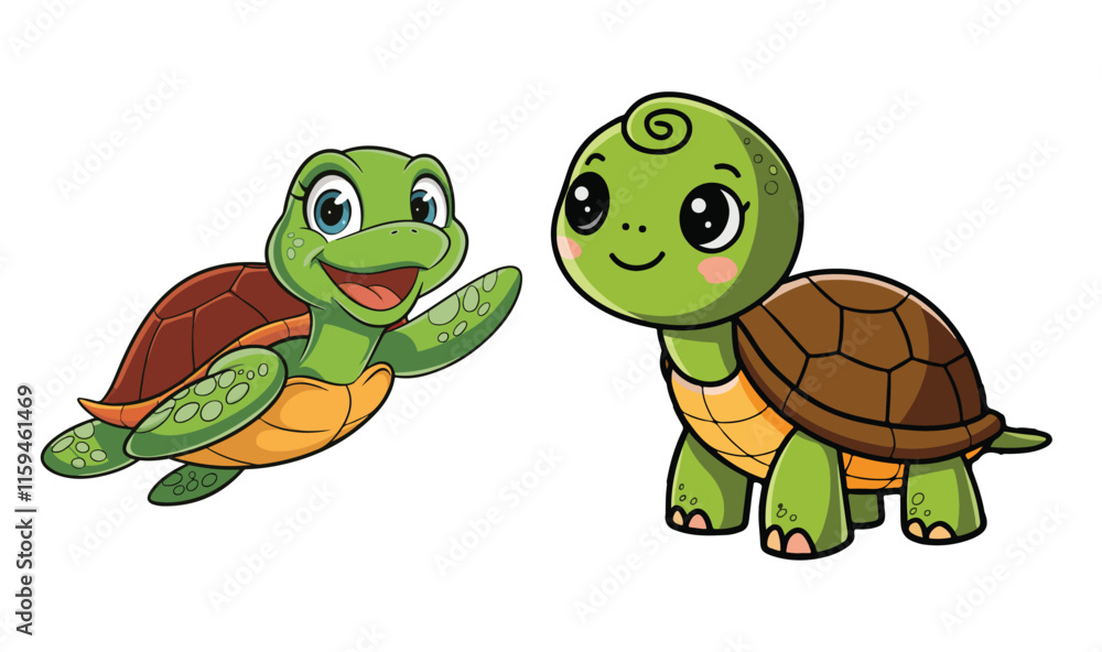 Obraz premium Cute sea turtle