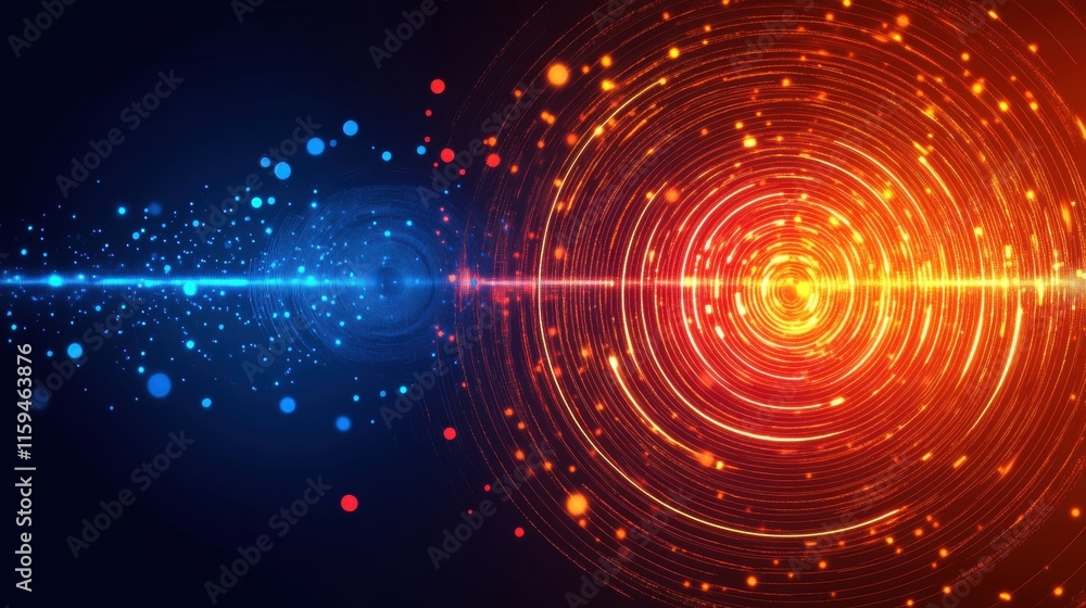 Abstract Energy Flow Red and Blue Concentric Circles Abstract Energy Flow Red and Blue Concentric Circles