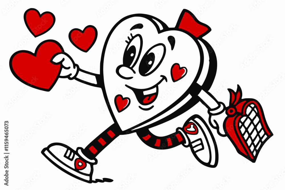 Naklejka premium Discover the adorable 'Valentine Muffin Much Love' vector line art, a perfect design for Valentine's Day projects.