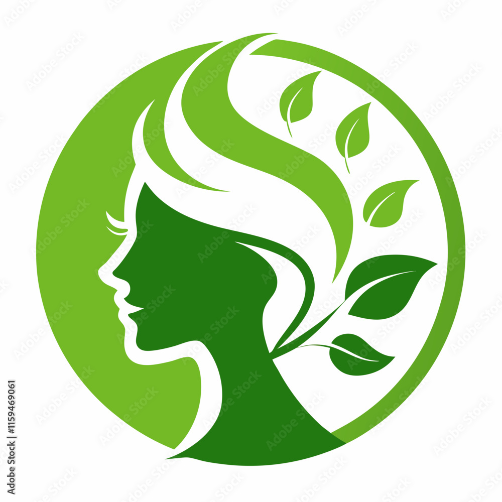 Minimalist Eco-Friendly Logo with Leaf Motif and Sustainable Beauty Concept Minimalist Eco-Friendly Logo with Leaf Motif and Sustainable Beauty Concept