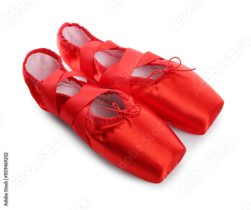 Wallpaper Mural Pair of beautiful red pointe shoes isolated on white Torontodigital.ca