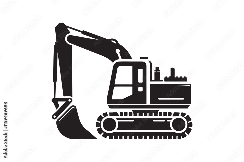 Naklejka premium Creative excavator illustration 6.eps
