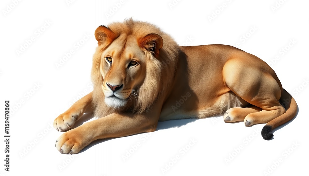 Obraz premium Majestic Lion - a Serene, Realistic Portrait