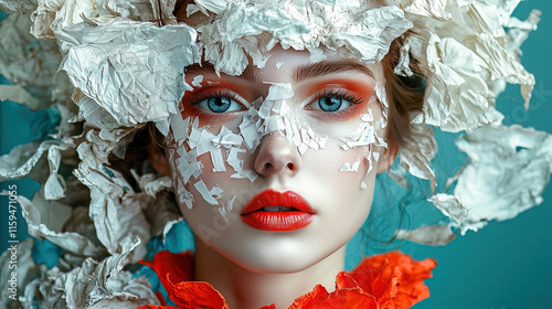 Obraz na płótnie Conceptual Portrait Expressing Creativity Through Surreal Art and Avant-Garde Composition w salonie