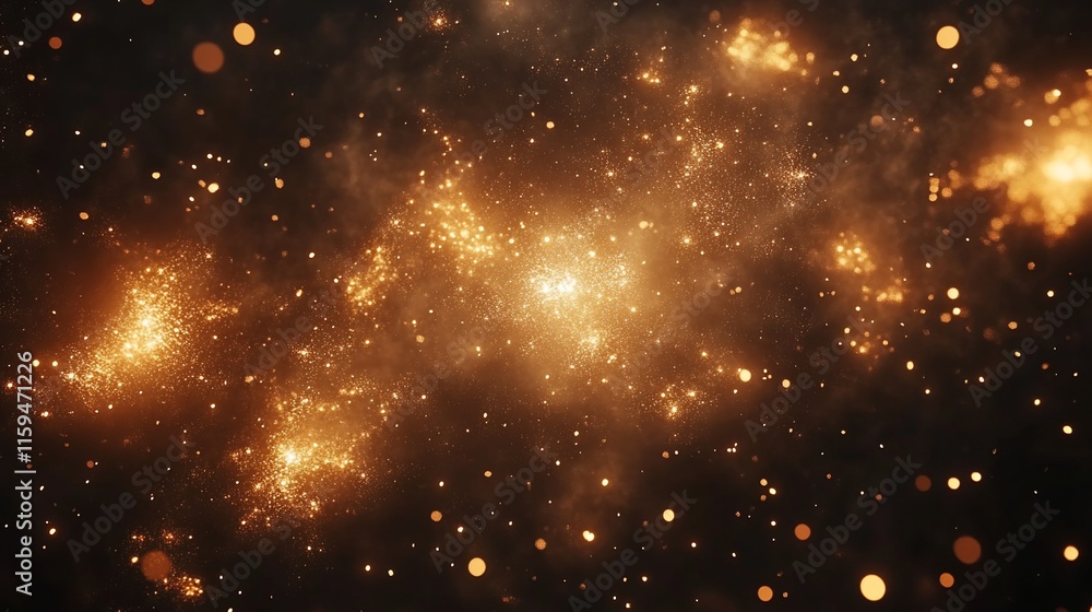 Fototapeta premium Glowing nebula with orange and yellow hues.