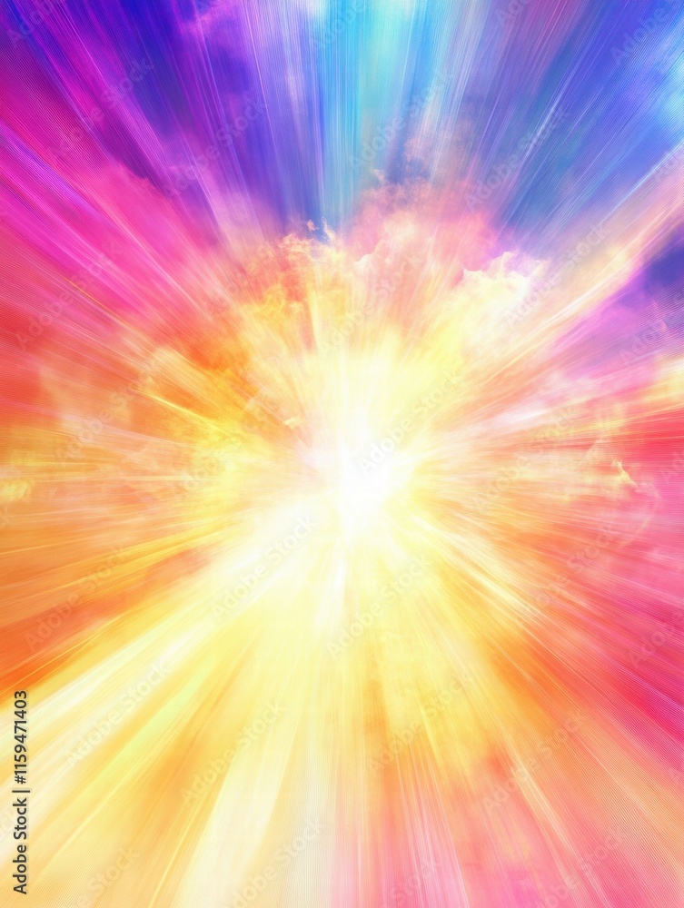 Vibrant explosion of color radiating energy with space for text and creativity, perfect for designs or mockups. Generative AI Vibrant explosion of color radiating energy with space for text and creativity, perfect for designs or mockups. Generative AI