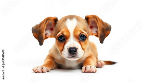 Adorable Puppy - a Realistic, Sweet Portrait of a Small Dog photo