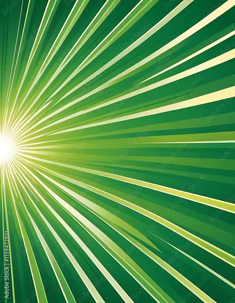 Obraz premium Abstract Green Radiating Lines Bright Light