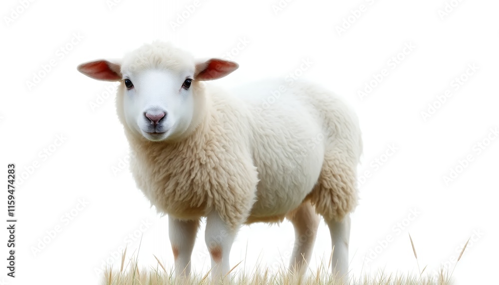 Adorable Lamb in Pastoral Setting - a Serene, Rustic Portrait Adorable Lamb in Pastoral Setting - a Serene, Rustic Portrait