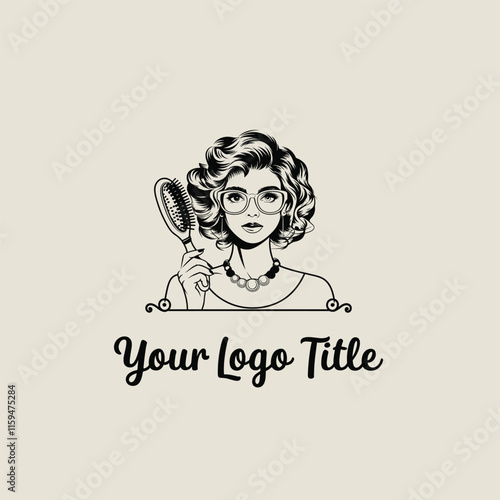 hand drawn clay beauty salon shop vintage logo design