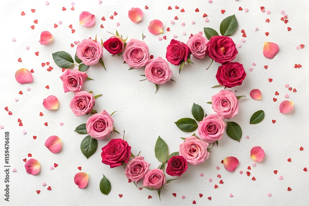 Valentine's Day. Flowers composition Valentine's Day. Flowers composition