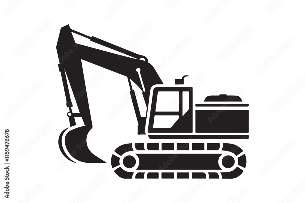 Naklejka premium Creative excavator illustration 26.eps
