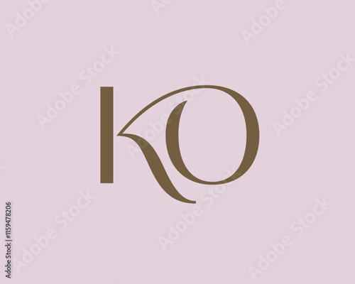 KO letter logo icon design. Classic style luxury initials monogram.