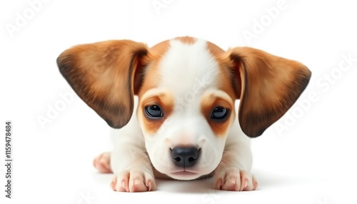 Adorable Puppy - a Charming Portrait of a Beagle Mix photo