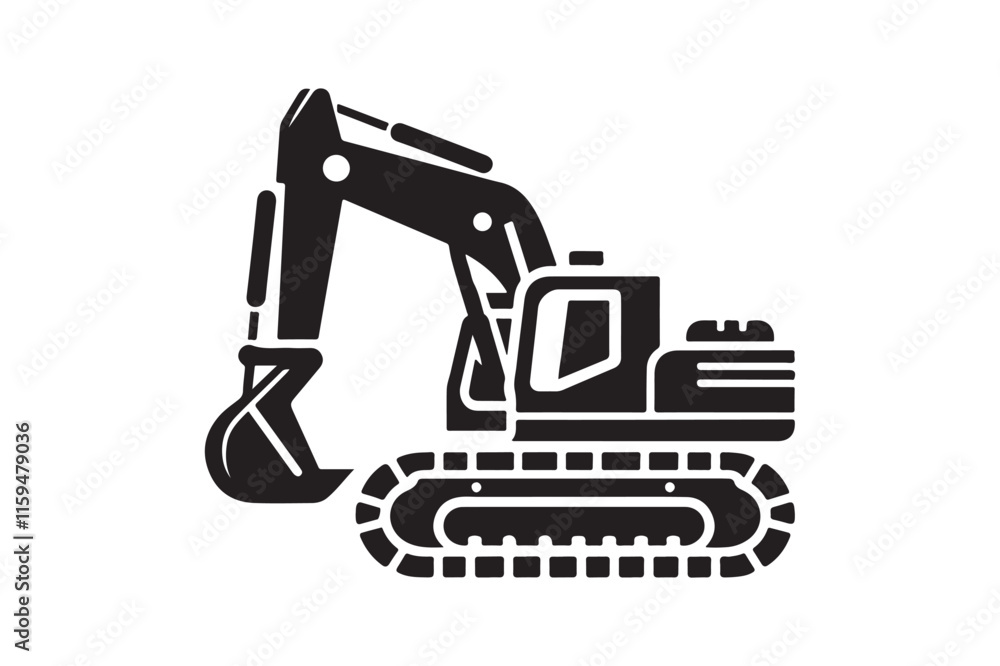 Naklejka premium Creative excavator illustration 32.eps