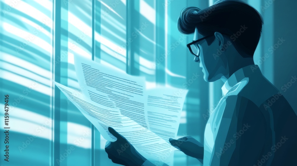 Fototapeta premium Professional Review of Privacy Agreements in Office