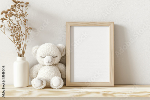 empty picture frame for nursery art mockup