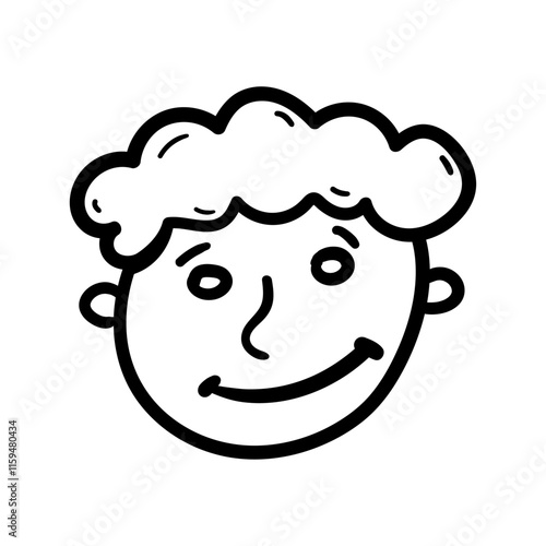 Wallpaper Mural Smiling face vector icon in doodle style. Symbol in simple design. Cartoon object hand drawn isolated on white background. Torontodigital.ca