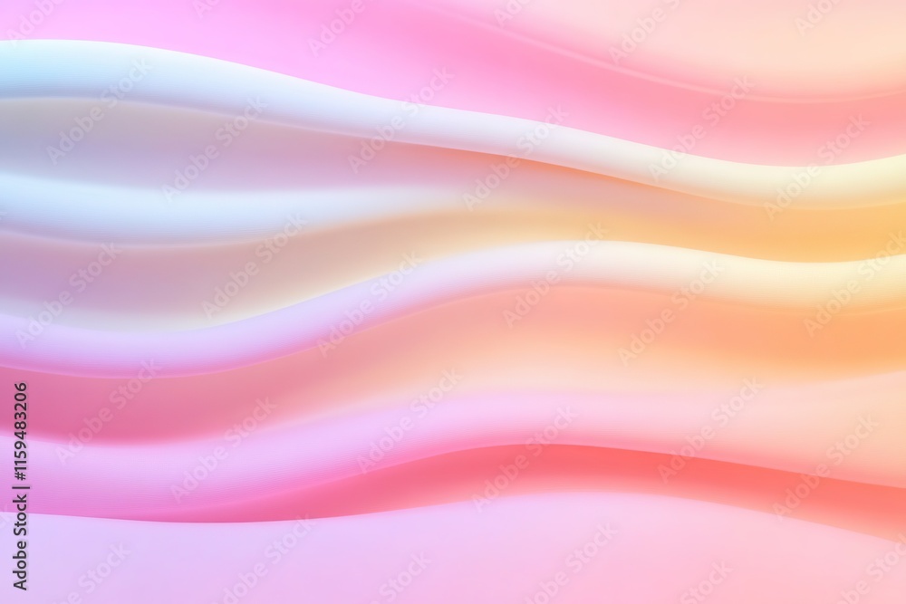 Fototapeta premium Soft pastel waves create soothing gradient, blending colors harm