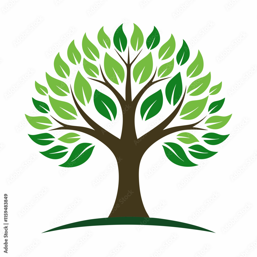 Tree Logo Design on White Background Tree Logo Design on White Background