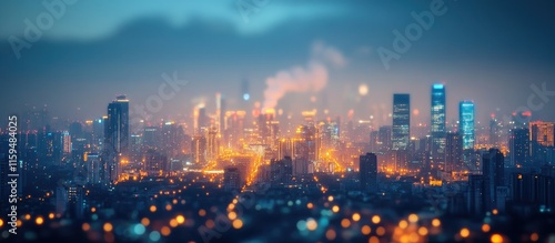Night Cityscape: A Dreamlike Panorama of Urban Lights