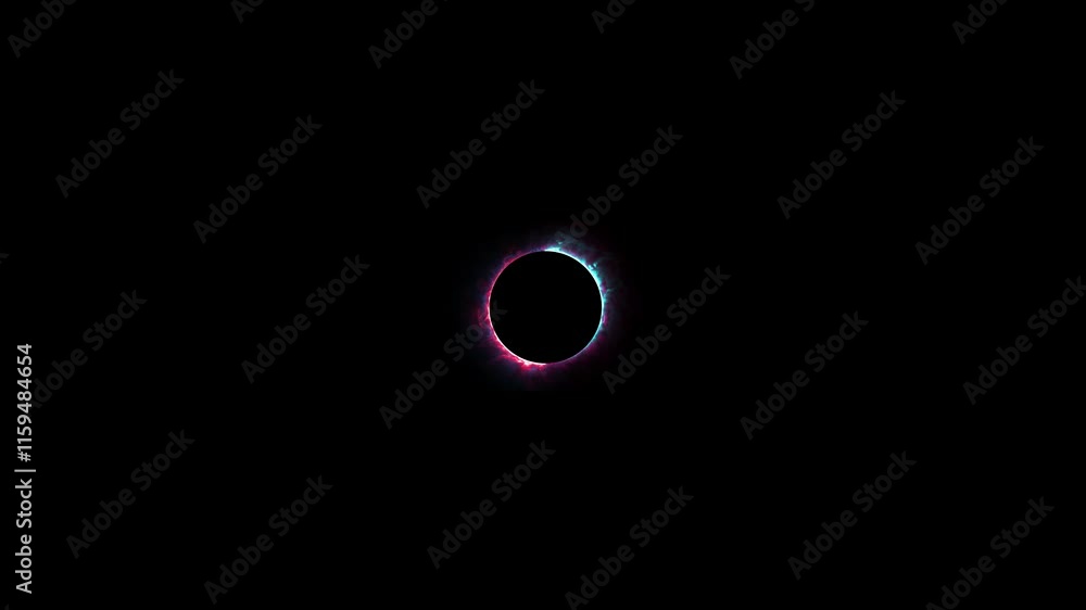 blue-pink neon light trail forming an endless circular pattern, featuring a modern round frame with empty space for text in advertising and banners blue-pink neon light trail forming an endless circular pattern, featuring a modern round frame with empty space for text in advertising and banners