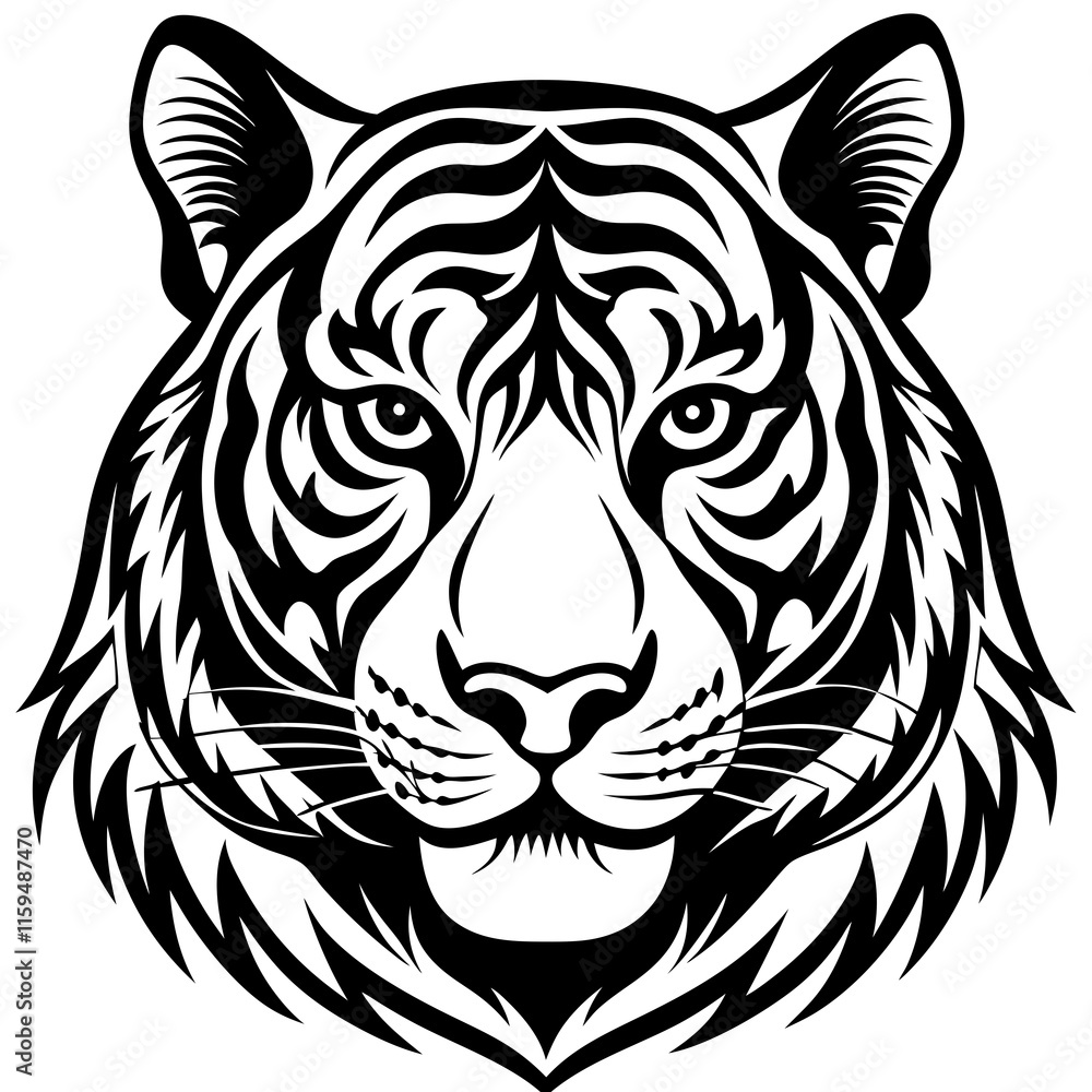 Majestic Tiger on White Background Majestic Tiger on White Background