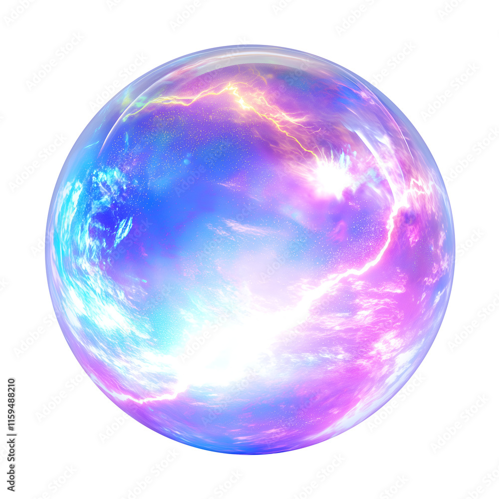 Obraz premium Magical sphere with lightning energy