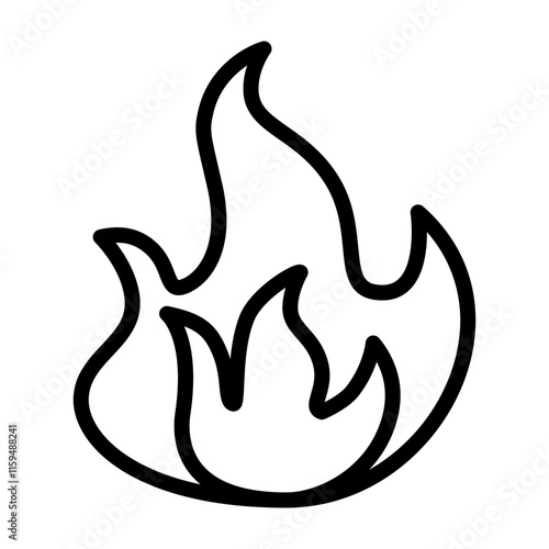 Flame Vector Line Icon Design