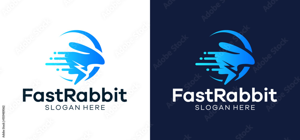 Fast rabbit technology delivery logo illustration vector. Fast rabbit technology delivery logo illustration vector.