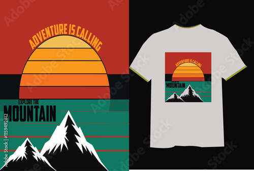 Print Rady Tshirt retro sunset Mountain Advanture
