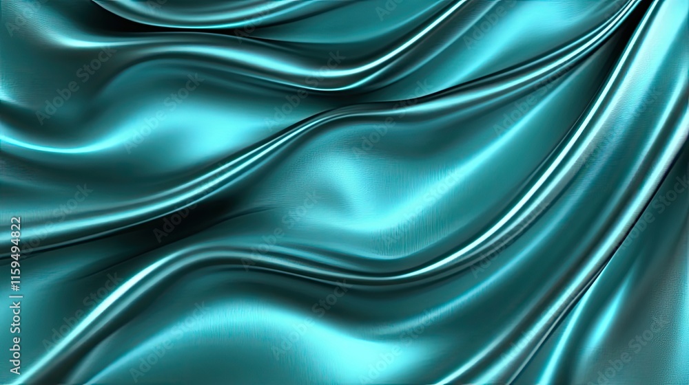 Obraz premium Teal Silk Drapery Abstract Background Texture