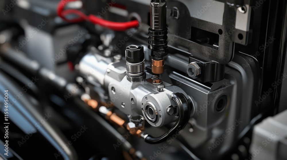 Close-up View of Precision Engine Components Featuring High-Quality Mechanical Parts, Sophisticated Technology, and Intricate Designing in Automotive Engineering Close-up View of Precision Engine Components Featuring High-Quality Mechanical Parts, Sophisticated Technology, and Intricate Designing in Automotive Engineering