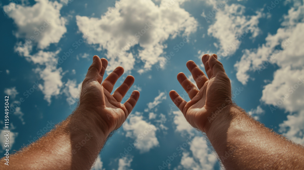 Dissociative identity disorder (DID), A person reaches toward the sky, symbolizing aspiration and hope in this inspirational stock image. Dissociative identity disorder (DID), A person reaches toward the sky, symbolizing aspiration and hope in this inspirational stock image.