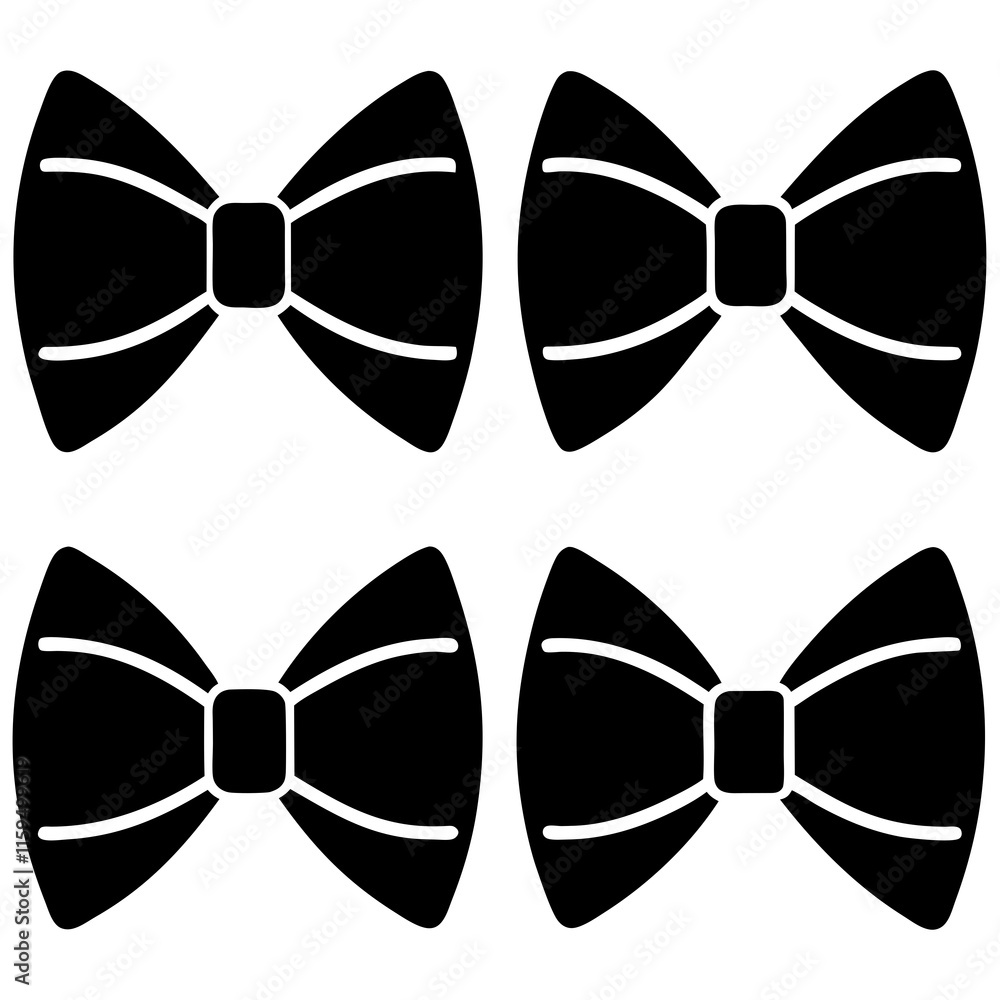 Black Bow Tie Silhouettes icon Black Bow Tie Silhouettes icon