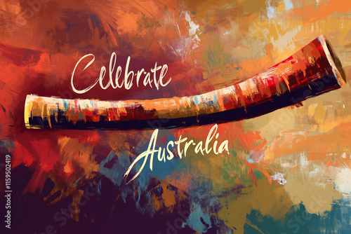 Celebrate Australia with an artistic rendering of a didgeridoo for Australia Day photo