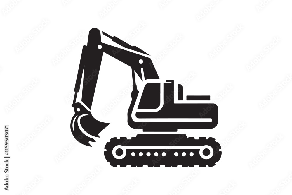 Naklejka premium Creative excavator illustration 