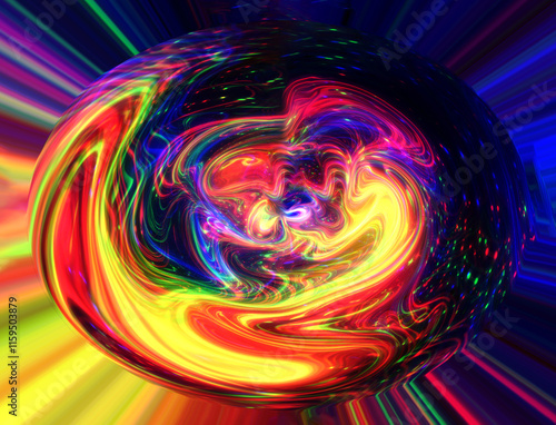 abstract neon bubble on space background