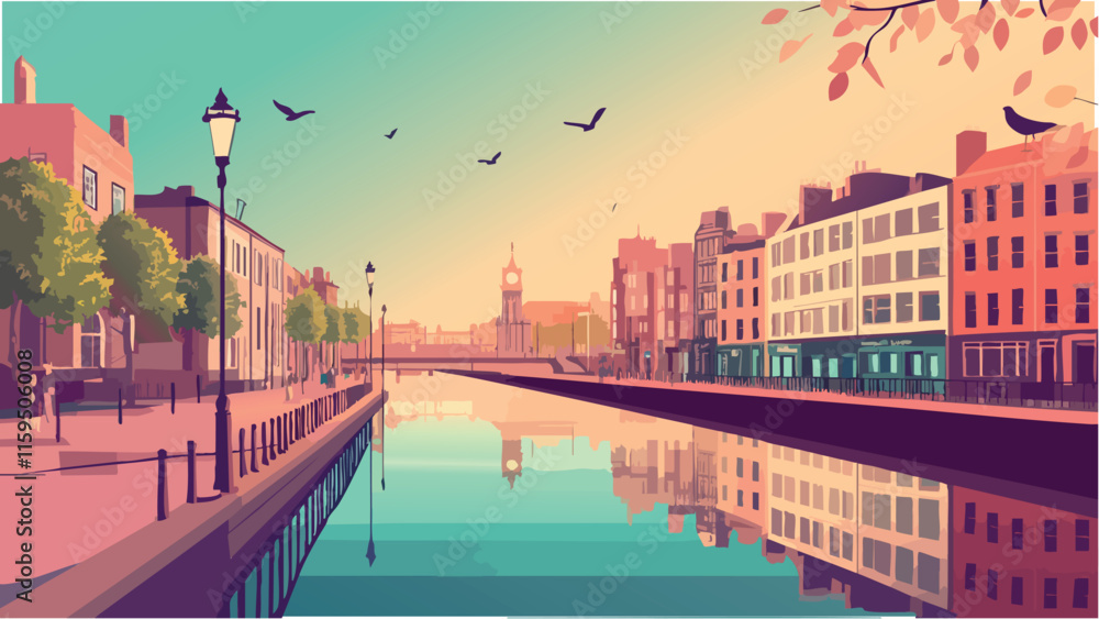 Charming Dublin- A Riverside Scene.eps Charming Dublin- A Riverside Scene.eps