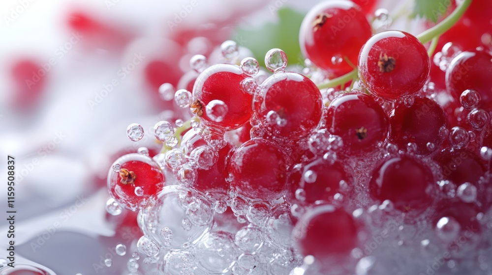 Red currants splashing in water. Red currants splashing in water.