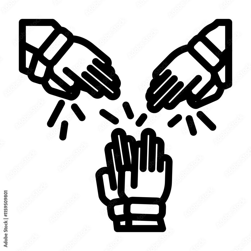 Obraz premium Crowd Applause Vector Line Icon Design