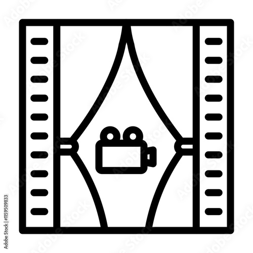 Film Premiere Vector Line Icon Design